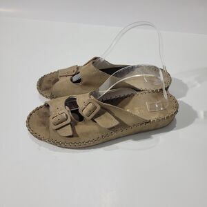 La plume Womens Slide Sandals Beige sz 42 EU 12 US